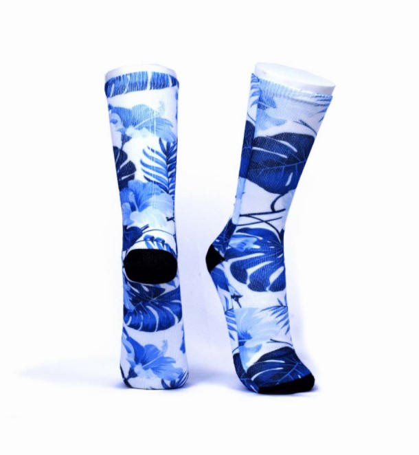 Meia Cano Alto Estampada Masculina Florida Azul FSB | Shopee Brasil