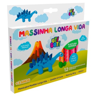 Massinha Longa Vida UTI GUTI 12 Cores 180g