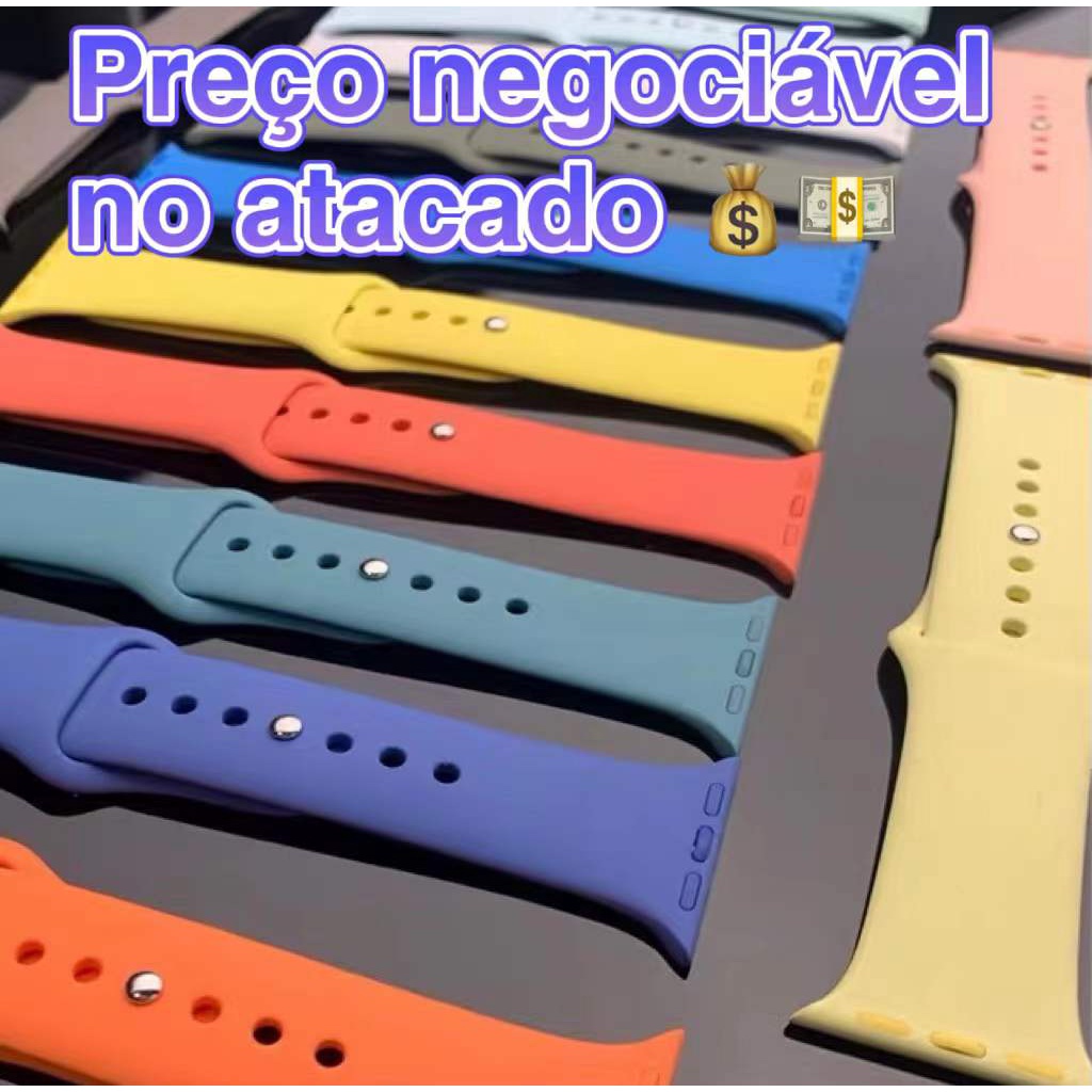 Pulseira Apple Watch 38mm 40mm para Smartwatch T500 w26 iwo IWO 8 9 11 12 Lite Pró Borrachada Faixa De Relógio Pulseira Macia Rubber Belt Pulseira Smart watch Esporte 42mm 44mm