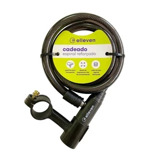 Cadeado Para Bicicleta Moto Elleven Cabo Aço 1mt X 12mm Com 2 Chaves