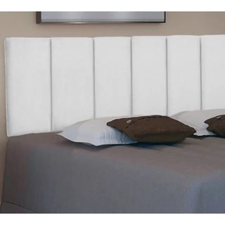 Cabeceira Painel Estofada Solteiro 0,90 Dobrável Cama box Dubai Branco Corino