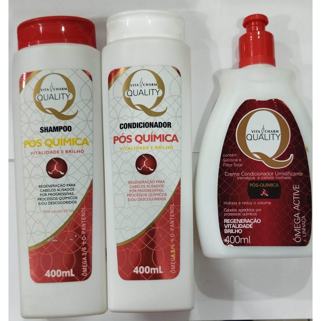 Kit Vita Charm Pos-quimica Shampoo+condicionado+cr Pentear