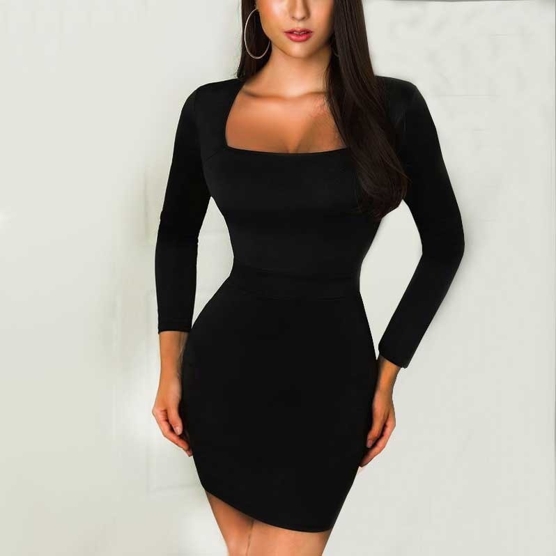 Vestido tubinho curto manga hot sale longa