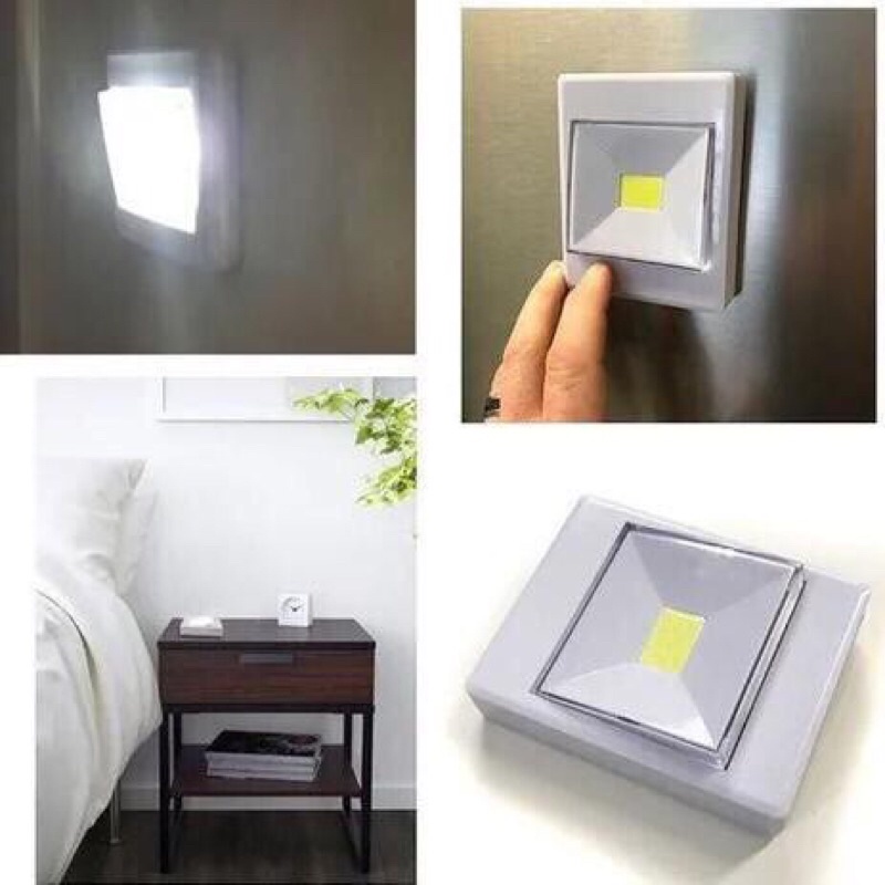 Mini Luminária COB Led Forte Armário Corredor Abajur Pilha Fixação Imã