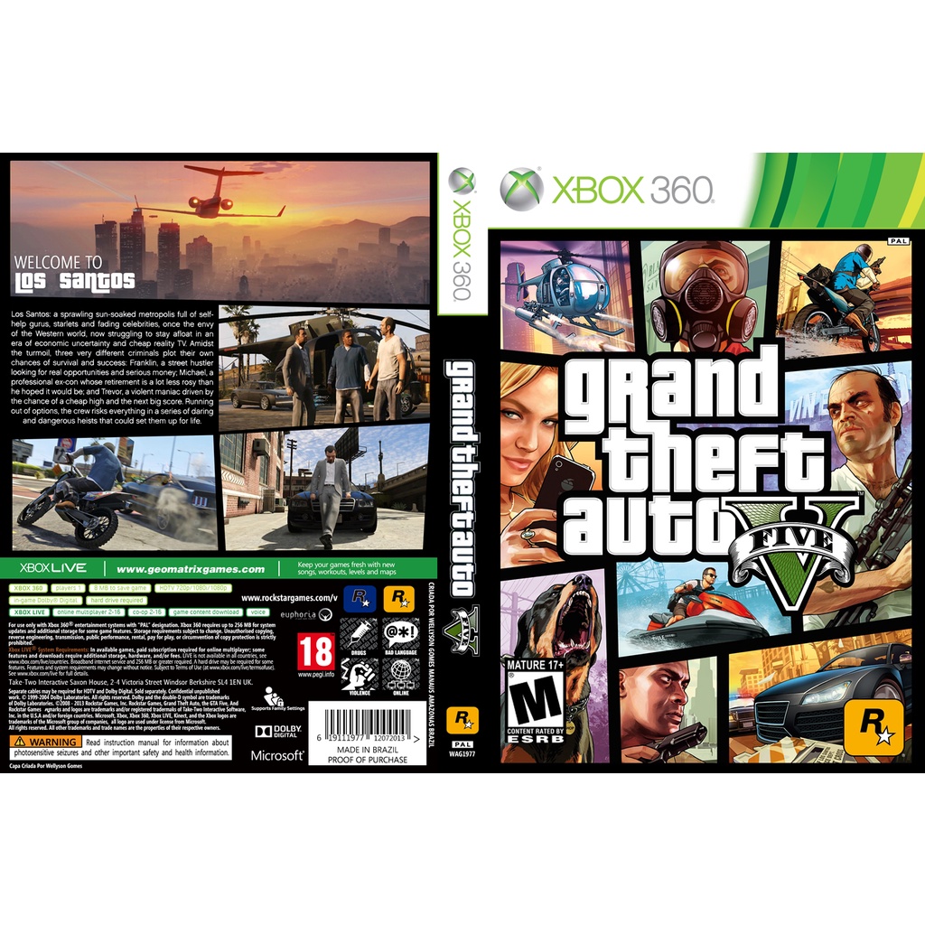 Jogo Lacrado Novo Grand Theft Auto V Gta 5 Para Xbox 360 em