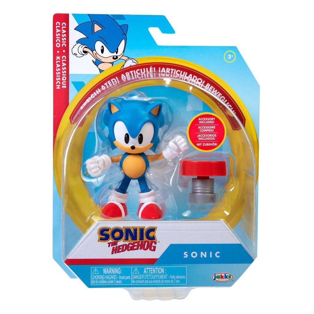 Boneco Sonic Calssic Original Importado Articulado 11 Cm