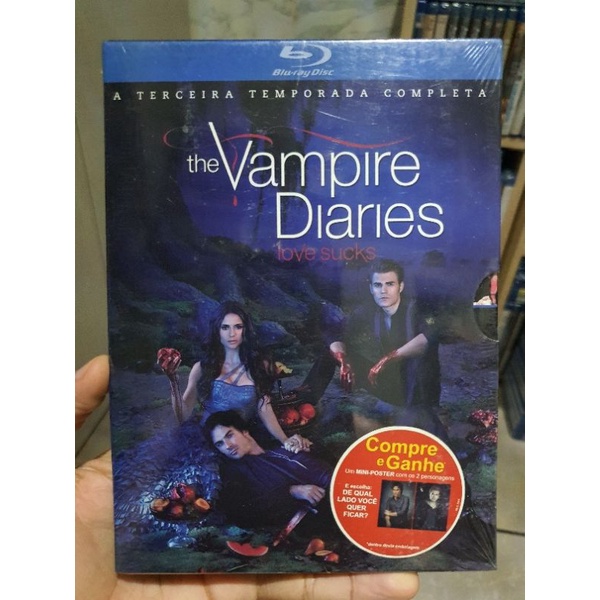 Blu-ray The Vampire Diaries A Terceira Temporada 4 Discos Lacrado ...