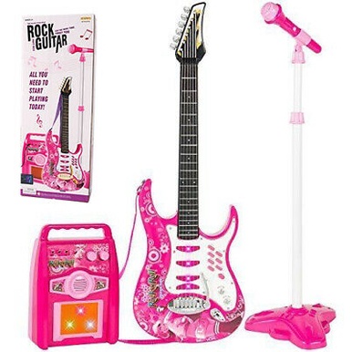 Guitarra Elétrica Infantil, Feminino, Microfone e Amplificador com MP3 ...