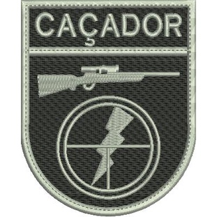 PATCH BORDADO CAÇADOR 8x6,5 cm com CARRAPICHO ou sem CARRAPICHO e termocolante