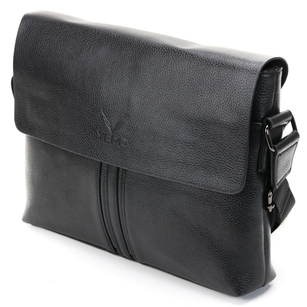 Bolsa Masculina Couro Transversal Lateral de Ombro Tipo Carteiro