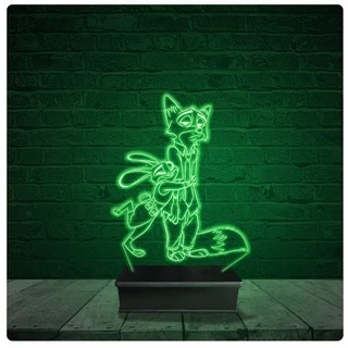 Luminária Abajur Acrílico Led - Disney Zootopia 01