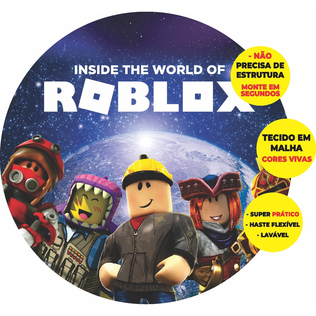 PAINEL ABRE FÁCIL ROBLOX REDONDO EM TECIDO NÃO PRECISA DE SUPORTE MONTE EM  SEGUNDOS