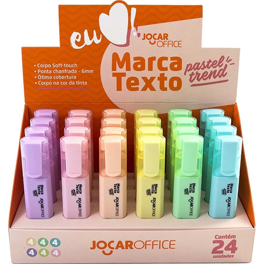 Caneta Marca Texto Trend Tons Pasteis Pastel Jocar Office unidade ...