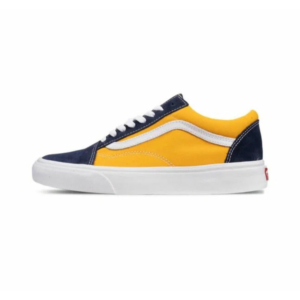 Yellow and white store vans old skool