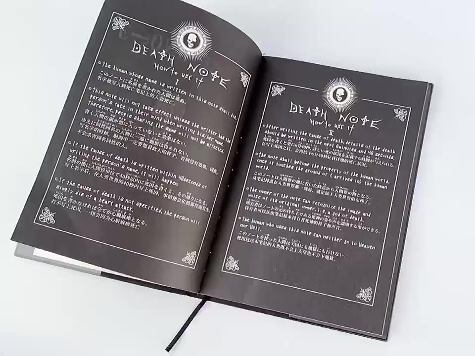 Anime Death note Caderno Conjunto De Couro Diário E Colar Pena Caneta ...