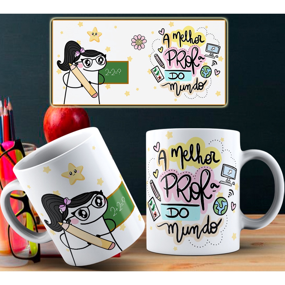 Caneca flork DIA DOS PROFESSORES/ Melhor professora do mundo