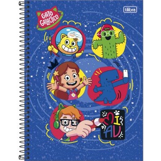 Caderno Espiral Gato Galáctico Capa Dura 80 Folhas Desenhos na Americanas  Empresas