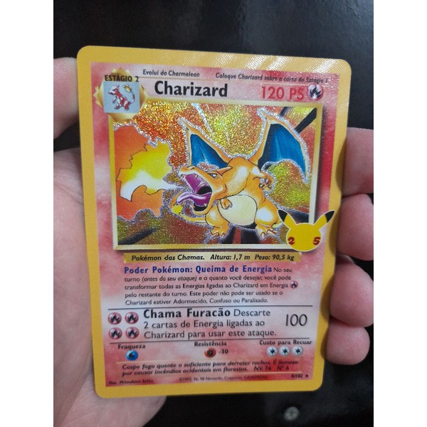 Carta pokémon charizard 25 anos celebrações original copag +BRINDE