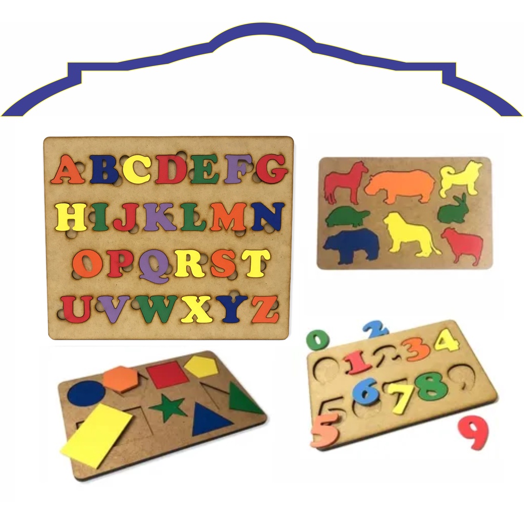 Jogo Educativo Infantil Alfabeto Abc Brinquedos Criança Mdf