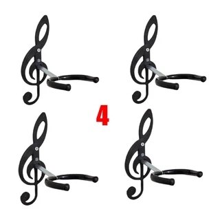 Kit 4 Suportes De Violão Parede, .. Guitarra, Baixo, Cavaquinho,banjo Viola Ukulele Com Clave De Sol