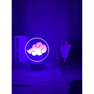 Anime Naruto Akatsuki Logotipo Mesa Lâmpada Para Crianças Decoração Do Quarto Da Criança Luz Noturna Manga 3d Presente Para Him Acrílico Led Night Light Lamp