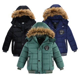 2022 Casaco Infantil Masculino Com Capuz Grosso Quente Para Outono/Inverno 2-6 Anos