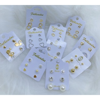 kit 15 pares brincos Foleados Bijuterias no atacado estilo aleatório brinco