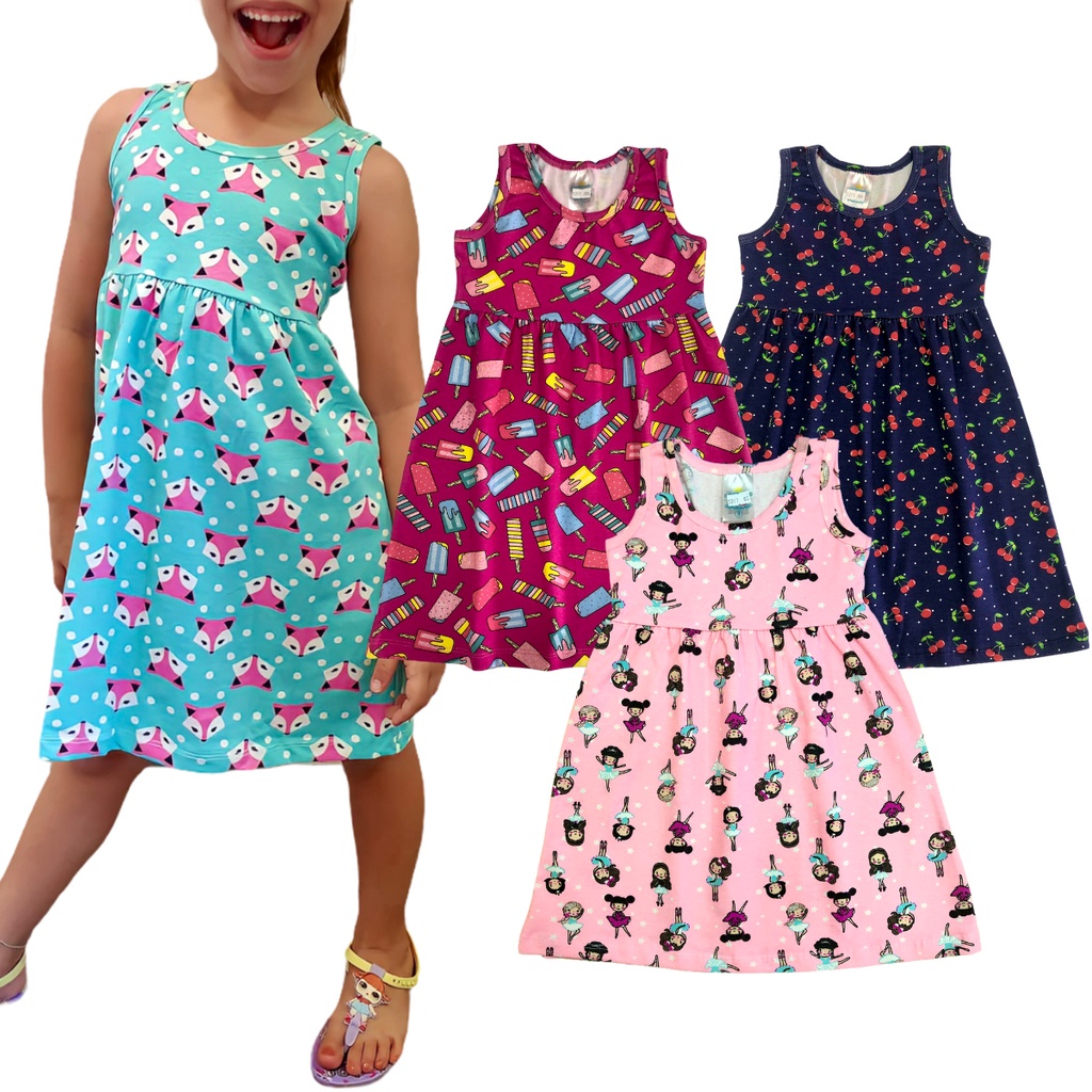 Vestido infantil tamanho hot sale 1