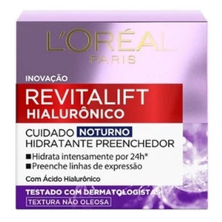 Creme Facial Anti-idade Loreal Paris Revitalift Hialurônico Noturno Noite 49g