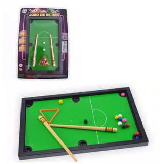 oshhni Mini conjunto de mesa de bilhar de madeira com bolas de jogo fácil  de instalar brinquedo de bilhar de sinuca para viagens sala de jogos mesa  de casa : : Esporte