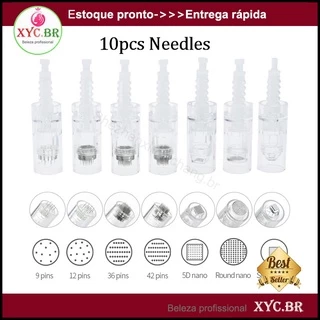 Kit 10 Agulhas Cartuchos Dermapen 9 12 36 42 Nano 3d 5d
