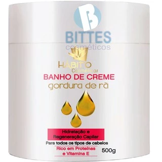 Banho de Creme Gordura de Rã Hidratação Hábito Cosméticos 500g