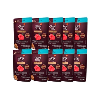 Kit 10 Racao Umida Gran Plus Gourmet Gatos Adultos Atum Sache 85gr