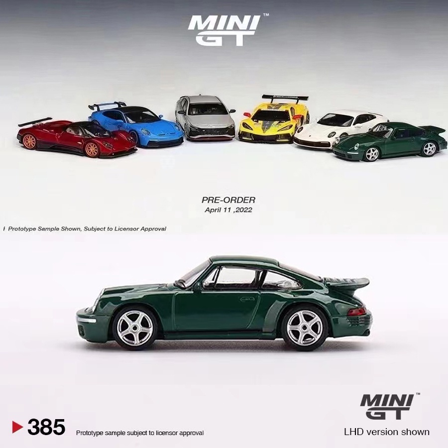 MINI GT 1/64 Porsche RUF CTR Aniversário Liga Die-Cast Modelo Carro Irish Green # 385 LHD