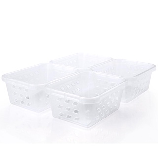 Conjunto de Cestinhas de Plástico Retangulares Organizadoras Mini 4 Peças