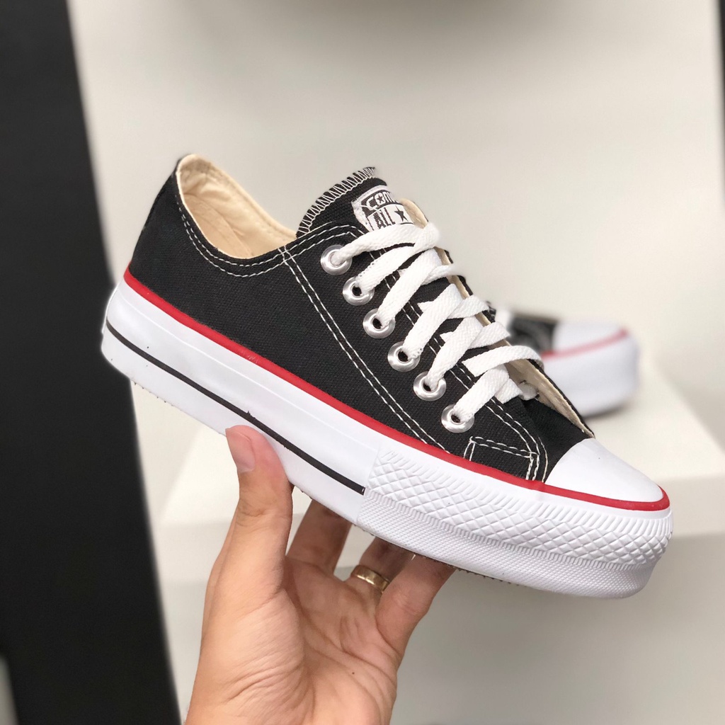 All Star Preto Cano Alto Plataforma, Tênis Feminino Converse Usado  87594439