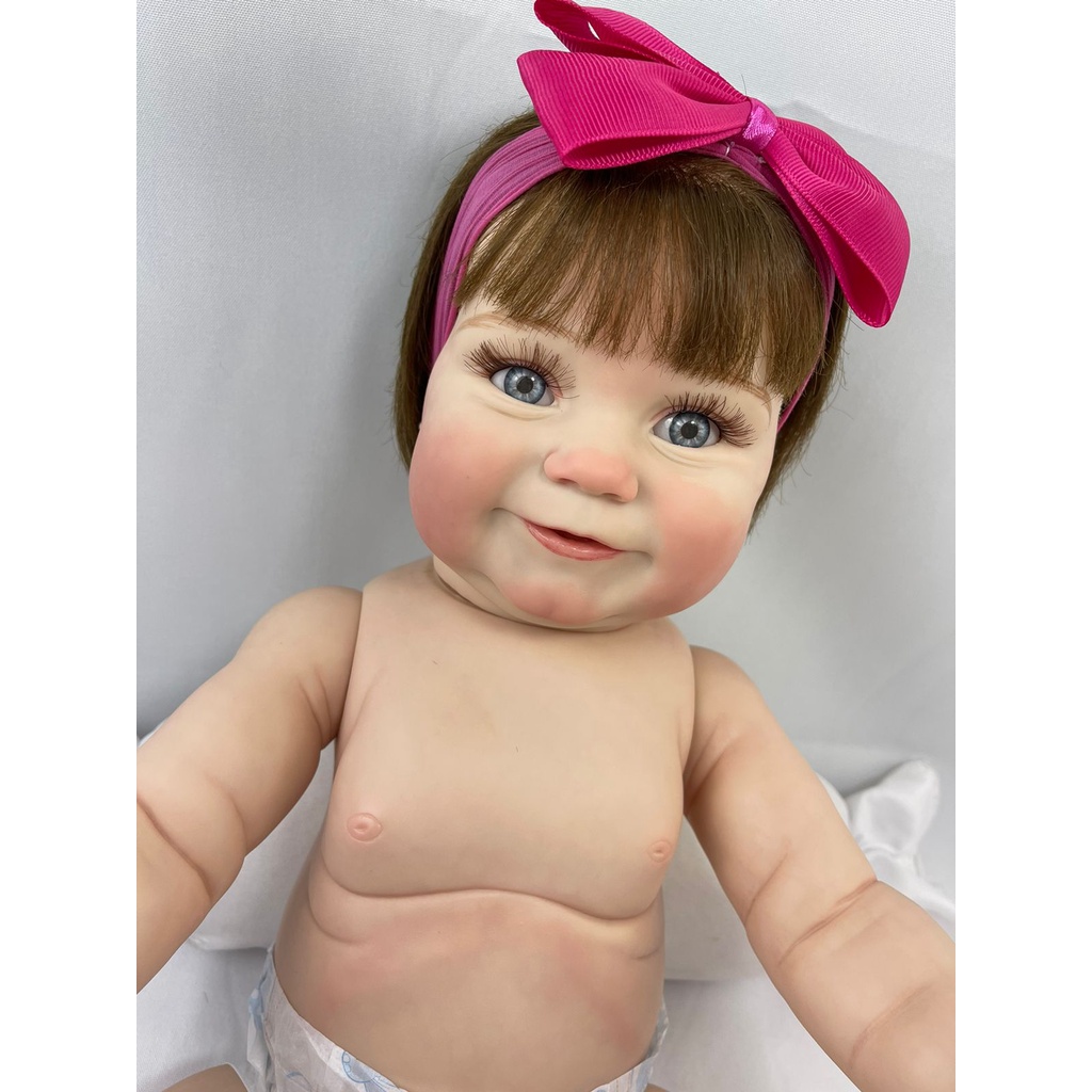Bebê Reborn realista Maddie corpo todo silicone -(pode dar banho