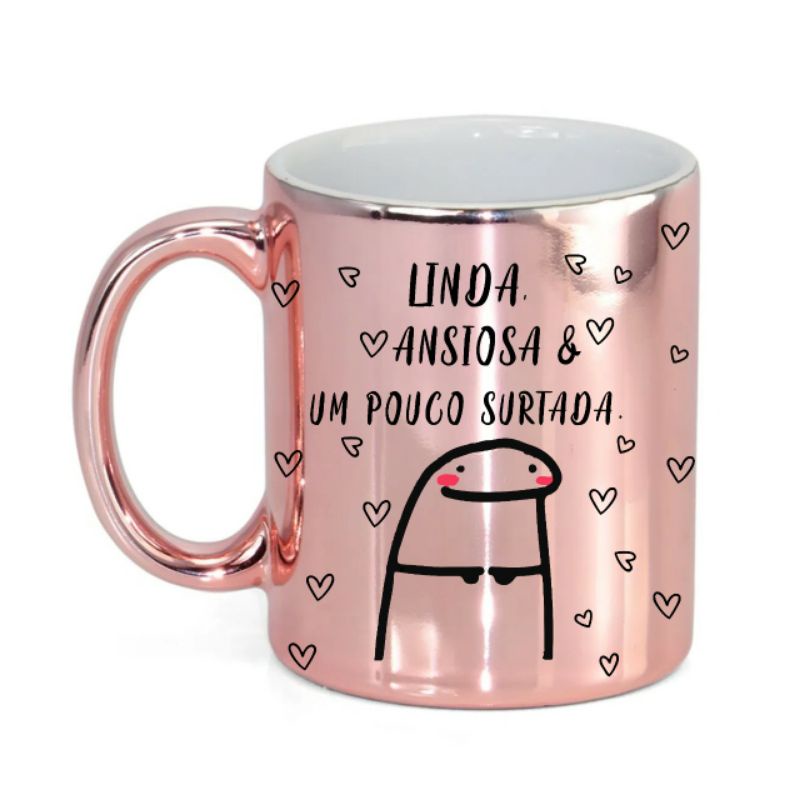 Caneca Com Caixinha Flork Amo Tu meme palito Xicara 325ml divertida