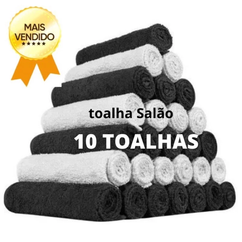 Kit 10 Toalhas de rosto Grande Felpudas para salão 100 algodão