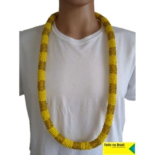 Guia Chicote Fio de contas brajá - Oxum (coral)/umbanda/ candomblé