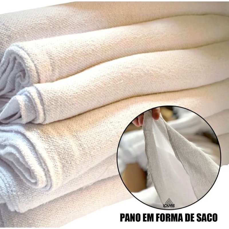Kit 10 Pano de chao Alvejado G 52x72 - pano chao grande grosso -pano de ...