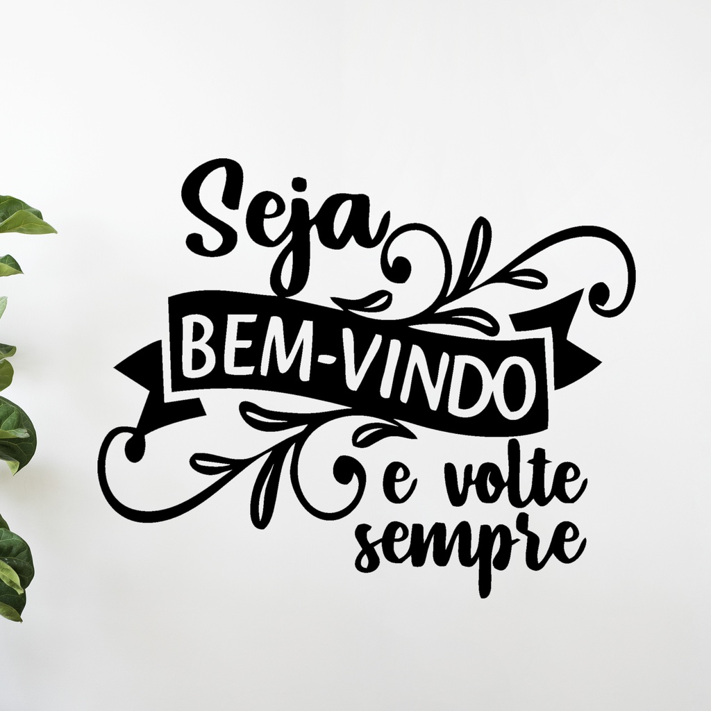 Adesivo Decorativo Parede Seja Bem Vindo Preto X CM Shopee Brasil