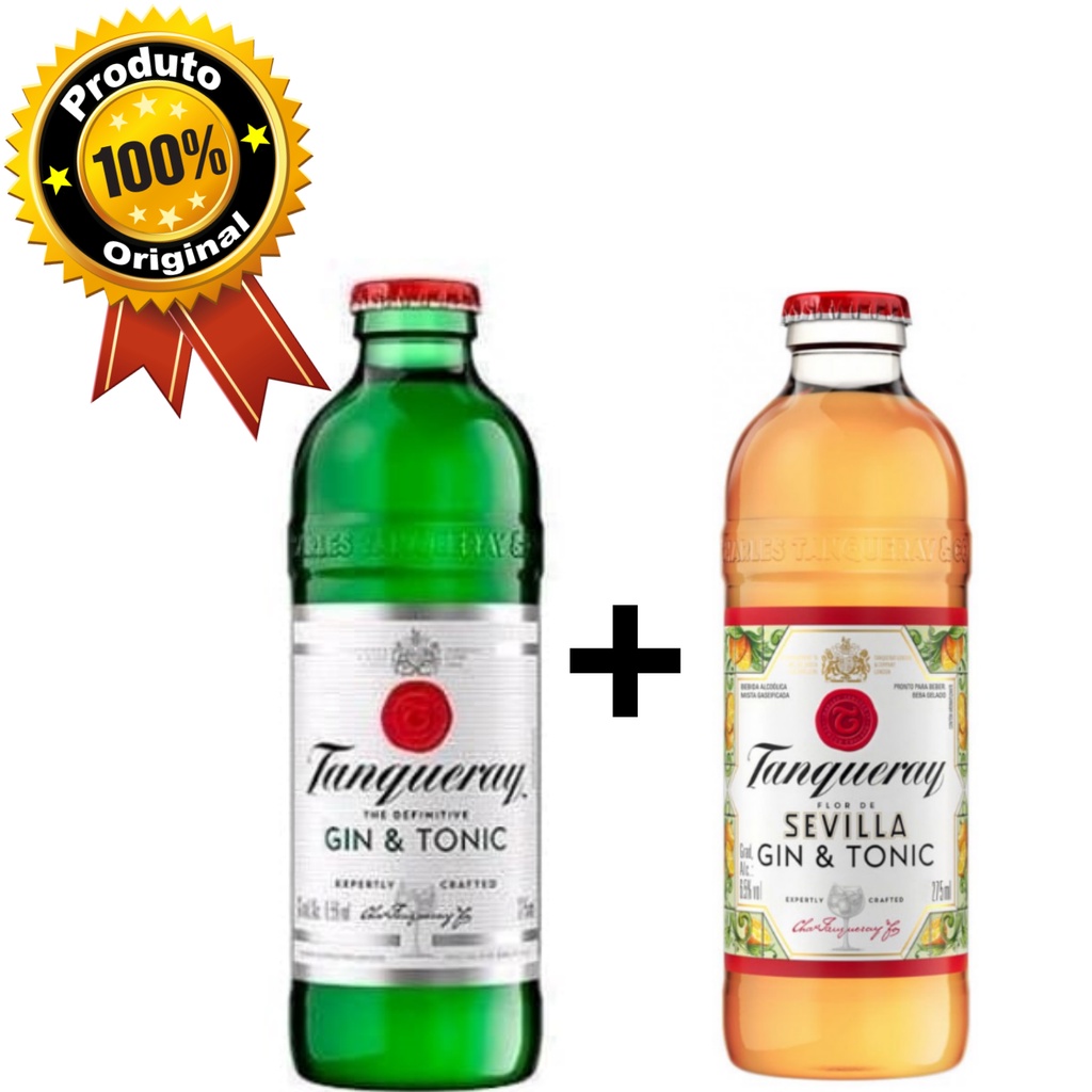 Gin Tonica Tanqueray London Dry 275ml + Sevilla 275ml Shopee Brasil