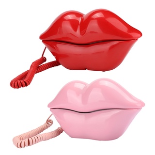 Telefone Residencial Lip Phone Home Office Fixo Cor Rosa/Placa Roxo (Opcional) Criativo