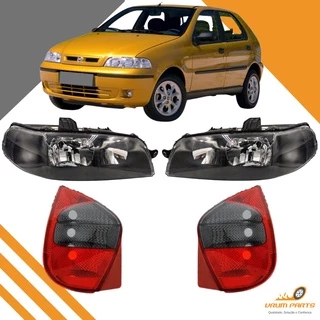 Kit Farol M.negra + Lanterna Fume Palio G2 2001 2002 2003