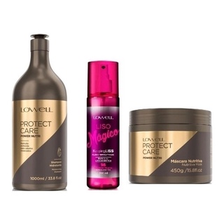Kit Protect Care Power Nutri shampoo 1l + máscara 450g + Fluido Liso