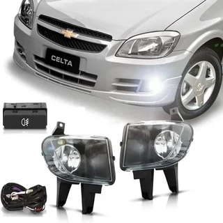 Kit Farol Milha Celta Prisma 2011 2012 2013 Botão Tipo Original