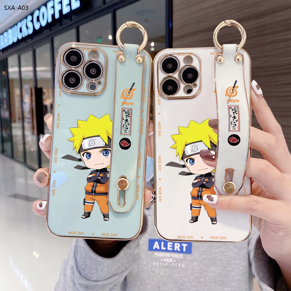 Samsung Galaxy A04 A04S A04E A03 A03S A54 A14 A13 Core 5G Para Para Capinha De Celular Naruto Uzumaki Wrist Strap TPU