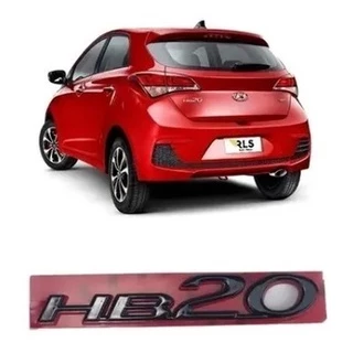 Emblema Hb20 Letreiro Hyundai Black Piano Preto ou Cromado Traseiro Porta Malas