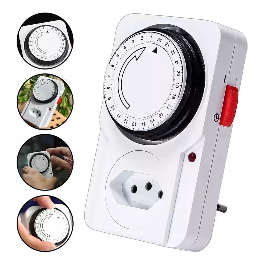 Temporizador Analógico com Plug Liga E Desliga modelo timer analógico ...
